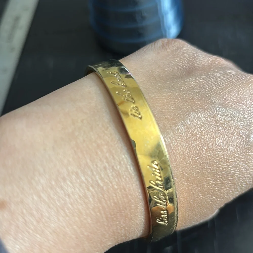 kate spade new york Bride Engraved Idiom Bangle Gold Bracelet - Picture 6 of 8